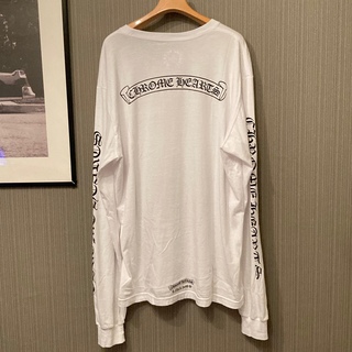 クロムハーツ(Chrome Hearts)のCHROME HEARTS クロムハーツ スクロールラベル ロンT ホワイト(Tシャツ/カットソー(七分/長袖))