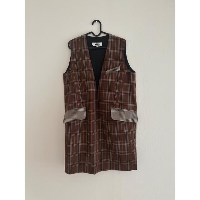 最終お値下げMM6 Maison Margielaチェックコンビワンピース