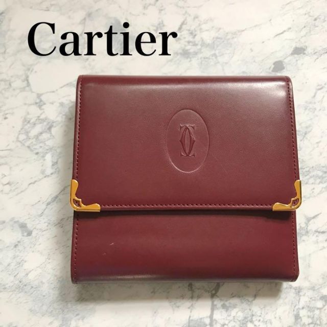 SALE／71%OFF】 Cartier カルティエ 三つ折り 財布 がま口 ウォレット