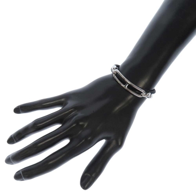 エルメス ブレスレット ルリ ドゥブルトゥール ブラック/シルバー金具