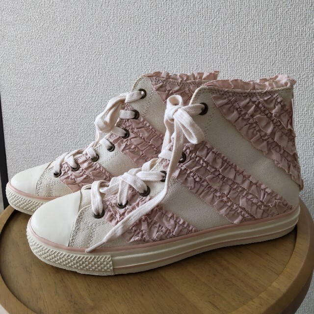 未使用☆ピンクハウス☆ピコフリル/ハイカットスニーカー 未使用☆ピンクハウス☆ピコフリル/ハイカットスニーカー