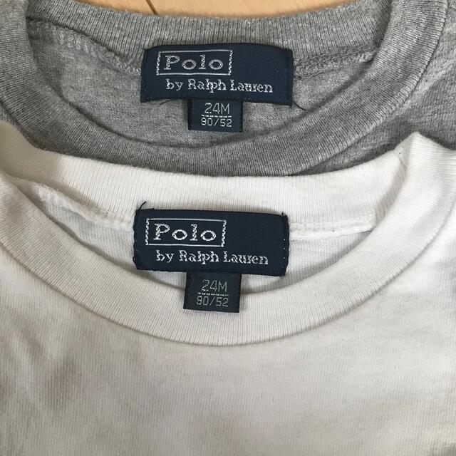 POLO RALPH LAUREN(ポロラルフローレン)のラルフローレン　キッズTシャツ　白＆グレー キッズ/ベビー/マタニティのベビー服(~85cm)(Ｔシャツ)の商品写真