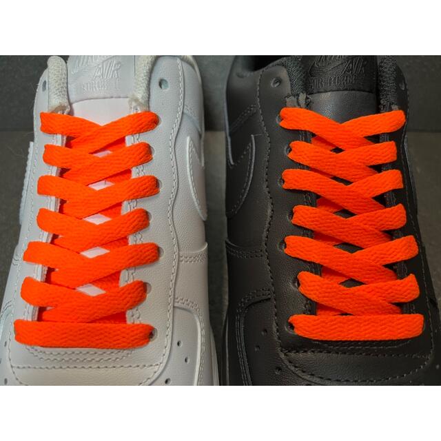 新品シューレース 120cm 靴紐 平紐 くつひも 無地 オレンジ Orange メンズの靴/シューズ(スニーカー)の商品写真