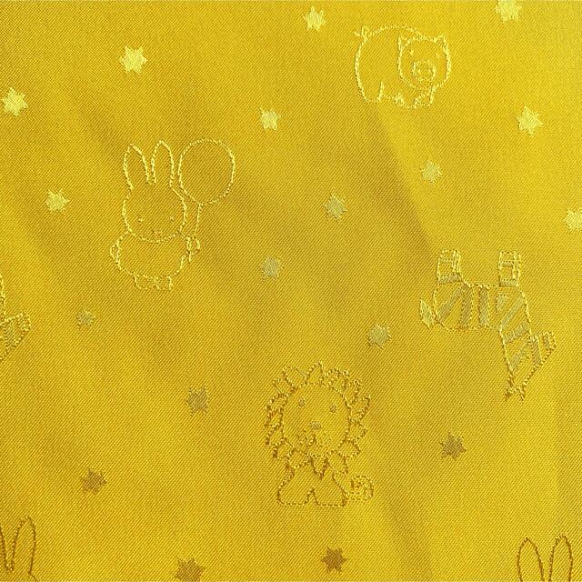 miffy(ミッフィー)のよ〜く見るとミッフィーちゃん♡ レア物！新品 化繊反物【イエロー】襦袢 手作りに レディースの水着/浴衣(その他)の商品写真