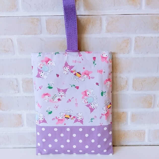 ハンドメイド🧡マイメロディ&クロミ💜入園入学③点セット💗 ハンドメイドのキッズ/ベビー(バッグ/レッスンバッグ)の商品写真