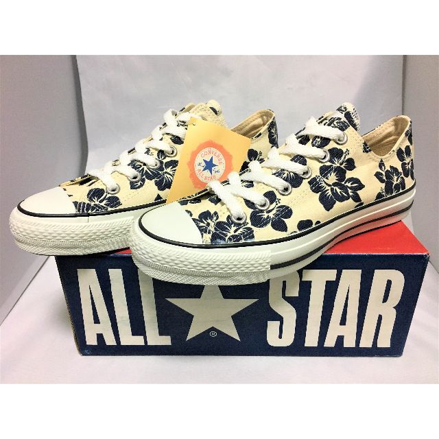 CONVERSE(コンバース)の★希少レア!コンバース オールスター ELBA 白/紺 花柄 デッド USA④★ レディースの靴/シューズ(スニーカー)の商品写真