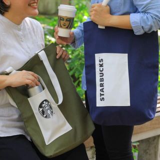 スターバックスコーヒー(Starbucks Coffee)の海外　限定　非売品　スターバックス　エコバッグ　バッグ　ブルー　ネイビー　トート(トートバッグ)