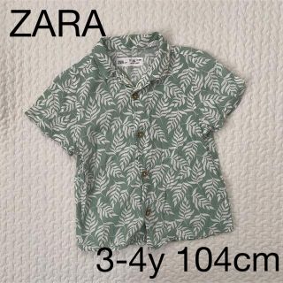 ザラキッズ(ZARA KIDS)のZARA リーフ柄シャツ　104cm(Tシャツ/カットソー)