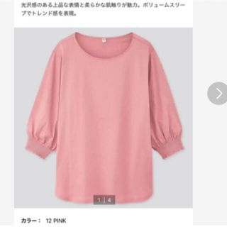 ユニクロ(UNIQLO)のユニクロ　マーゼライズコットンシャーリングボリュームスリーブＴ(Tシャツ(長袖/七分))