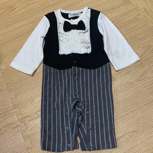 used タキシード風ロンパース キッズ/ベビー/マタニティのベビー服(~85cm)(セレモニードレス/スーツ)の商品写真