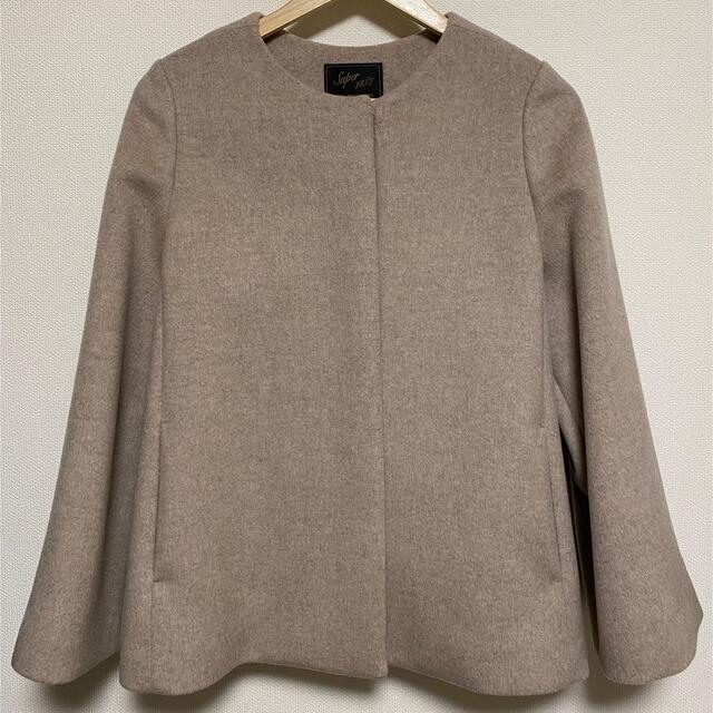 SHIPS/SUPER140 ノーカラーショートコート 人気ブランド 8085円引き