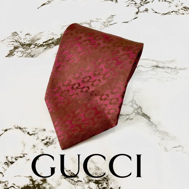 Gucci(グッチ)の美品　⭐︎GUCCI⭐︎  メンズネクタイ　ワインレッド　高級シルク メンズのファッション小物(ネクタイ)の商品写真