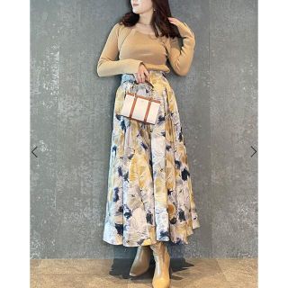 エイミーイストワール(eimy istoire)の【新品】eimyistoire Margotflowerタックフレアスカート(ロングスカート)