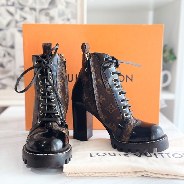 価格 LOUIS VUITTON スタートレイルライン アンクルブーツ レザー