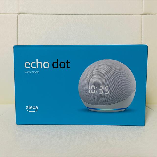 ECHO(エコー)の【新品未開封】Echo dot with clock 第４世代 ホワイト スマホ/家電/カメラのオーディオ機器(スピーカー)の商品写真