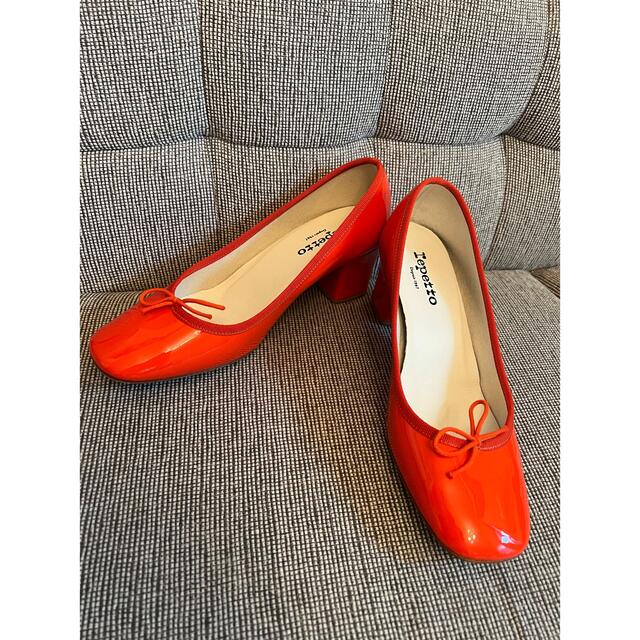 repetto(レペット)のレペット39新品　オレンジチャンキーパンプス レディースの靴/シューズ(ハイヒール/パンプス)の商品写真