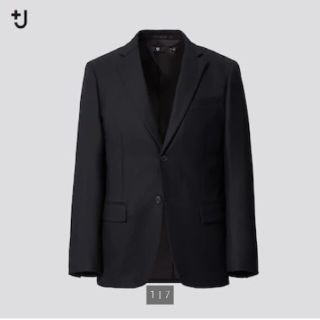 ユニクロ(UNIQLO)のUniqlo U +J ウールテーラードジャケット BLACK Sサイズ(テーラードジャケット)