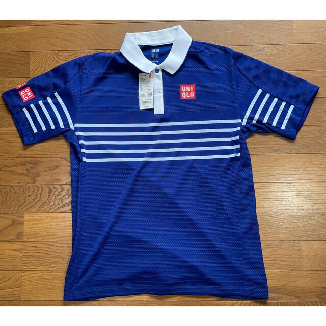 UNIQLO(ユニクロ)の新品 ユニクロ ドライEXポロシャツ 錦織圭 Lサイズ BLUE スポーツ/アウトドアのテニス(ウェア)の商品写真