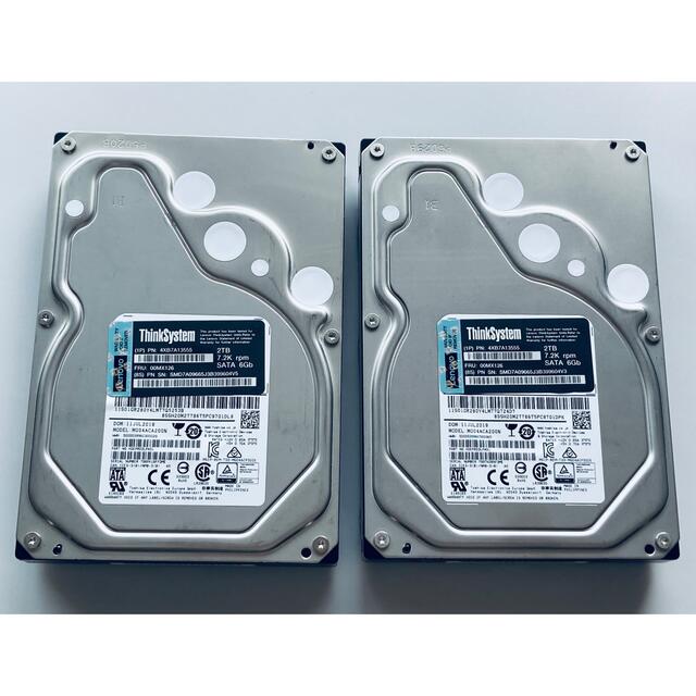 Lenovoサーバ 東芝製3.5 HDD 2TBx2(計4TB) 1