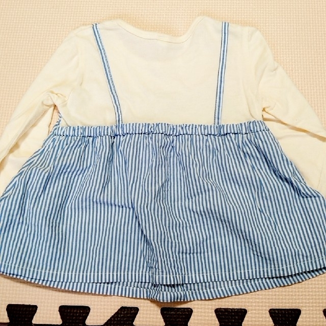 西松屋(ニシマツヤ)の重ね着風ロンT　サイズ95 キッズ/ベビー/マタニティのキッズ服女の子用(90cm~)(Tシャツ/カットソー)の商品写真