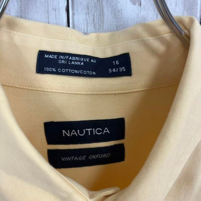 NAUTICA(ノーティカ)のアメリカ古着NAUTICAノーティカ　長袖オックスフォードボタンダウンシャツL黄 メンズのトップス(シャツ)の商品写真