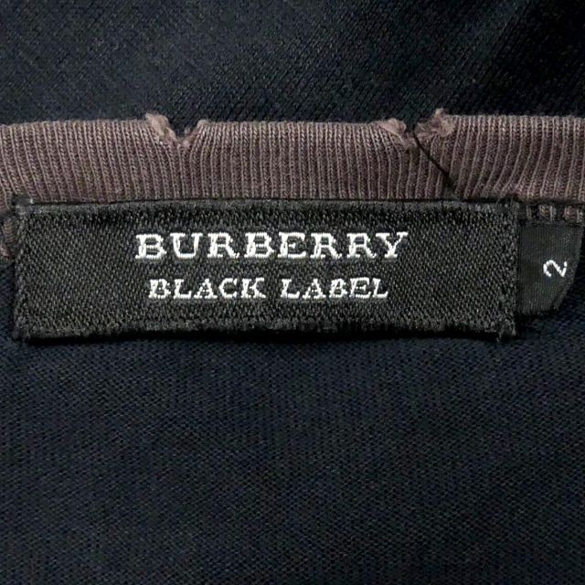 BURBERRY BLACK LABEL(バーバリーブラックレーベル)の廃盤 バーバリー シャツ M 黒 メンズ カットソー 半袖 TシャツTY1998 メンズのトップス(Tシャツ/カットソー(半袖/袖なし))の商品写真