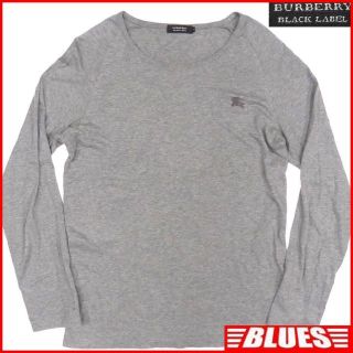 バーバリーブラックレーベル(BURBERRY BLACK LABEL)の廃盤 バーバリー シャツ M メンズ カットソー 長袖 グレー TY2003(Tシャツ/カットソー(七分/長袖))