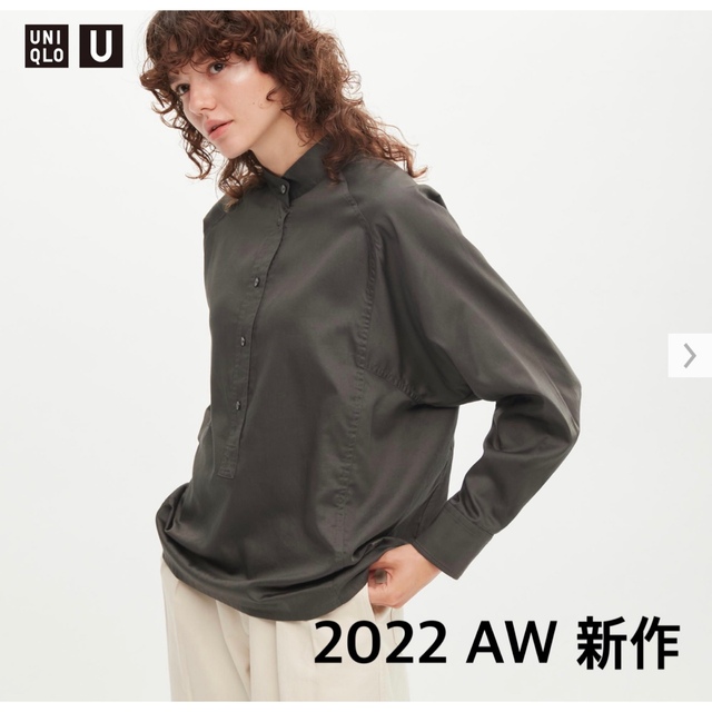 UNIQLO(ユニクロ)のUNIQLO U【2022AW新作】 プルオーバーシャツ(長袖) Lサイズ レディースのトップス(シャツ/ブラウス(長袖/七分))の商品写真