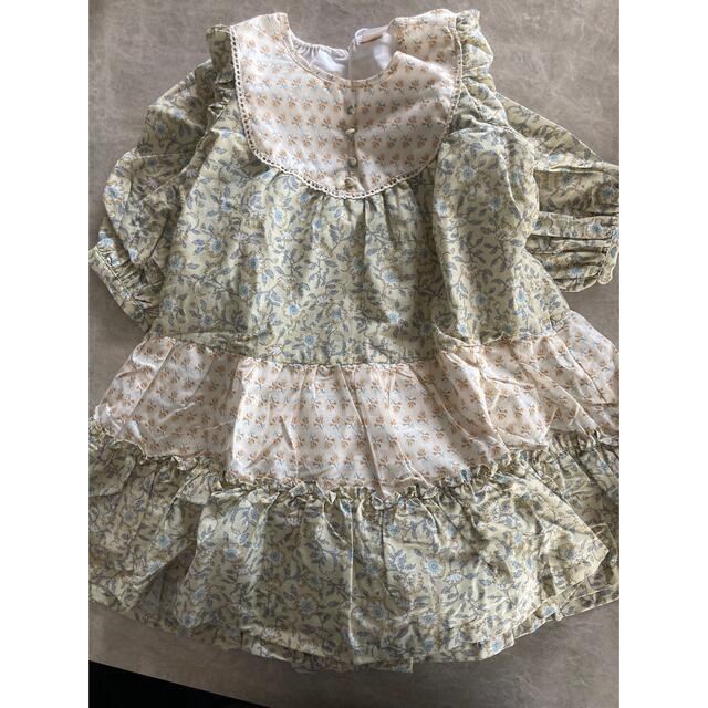 petit main(プティマイン)のputit main 花柄ティアードワンピース キッズ/ベビー/マタニティのキッズ服女の子用(90cm~)(ワンピース)の商品写真