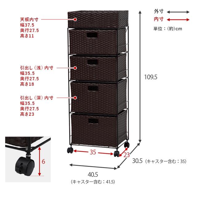 完成品 ラタン調 ランドリーラック 防水 洗面所 隙間 収納 幅40.5cm 完成品 ラタン調 ランドリーラック 防水 洗面所 隙間 収納 幅40.5cm