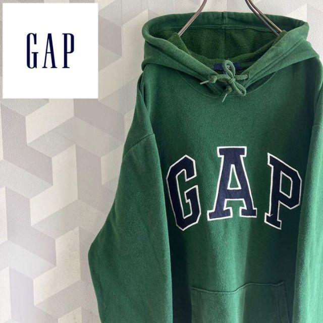 【GAP】サイズL 刺繍ロゴ 定番 スウェットパーカー 緑グリーン ギャップ | フリマアプリ ラクマ