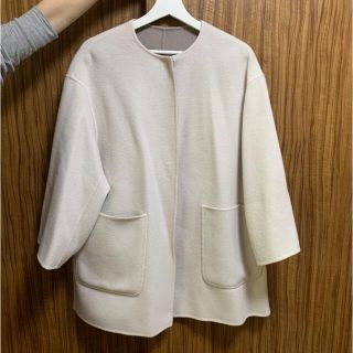 ユナイテッドアローズ(UNITED ARROWS)のてん様21日まで取り置き★バイカラーリバーシブルノーカラーコート　36(ノーカラージャケット)