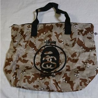 ステューシー(STUSSY)のSTUSSY BAPE コラボトートバッグ(トートバッグ)