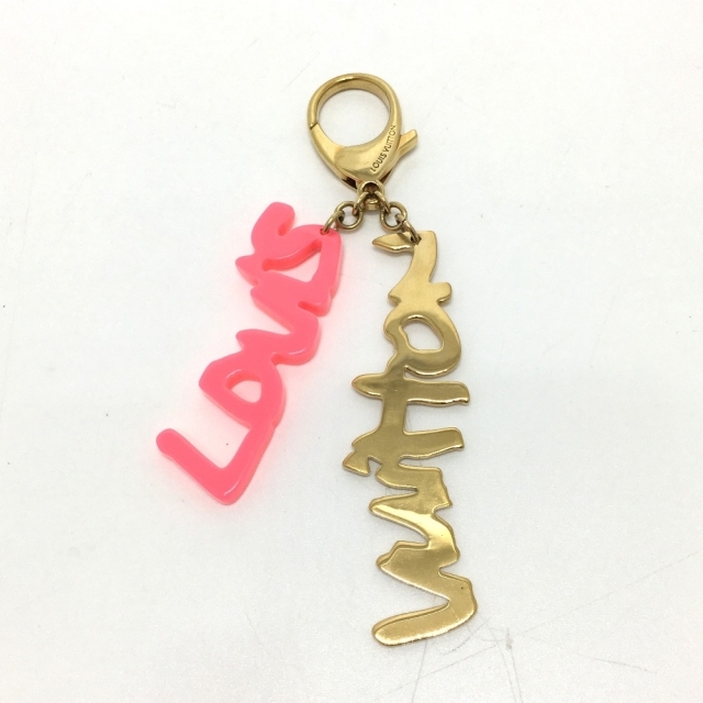 ルイヴィトン LOUIS VUITTON ビジューサック・グラフィティ M65768 ファッション小物 キーホルダー バッグチャーム メタル ピンク×ゴールド