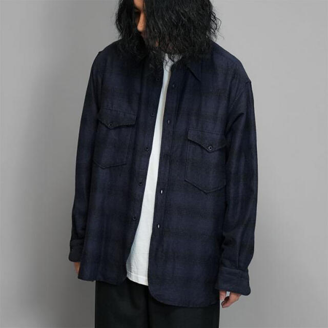 COMOLI 21AW ウールシルクワークシャツ size 2  試着のみ