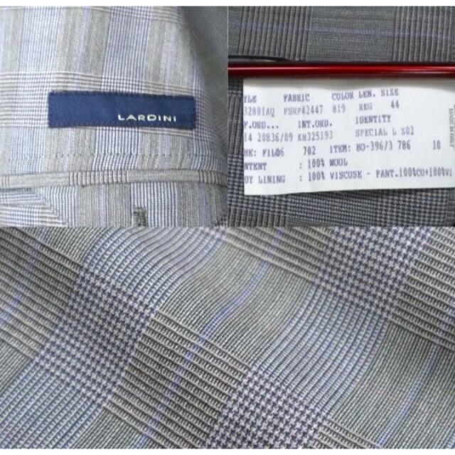LARDINI(ラルディーニ)のラルディーニ サマーウール グレーパープルチェック 44 スーツ メンズのスーツ(セットアップ)の商品写真