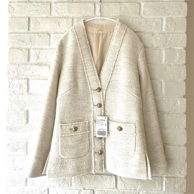 ご注意ください 専用TWEED カーディガンジャケット WHT(DEU