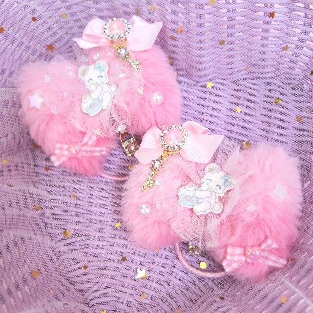 コメント制♡ハンドメイド♡♡ふわふわファーツイン♡♡デコプラさんパーツ