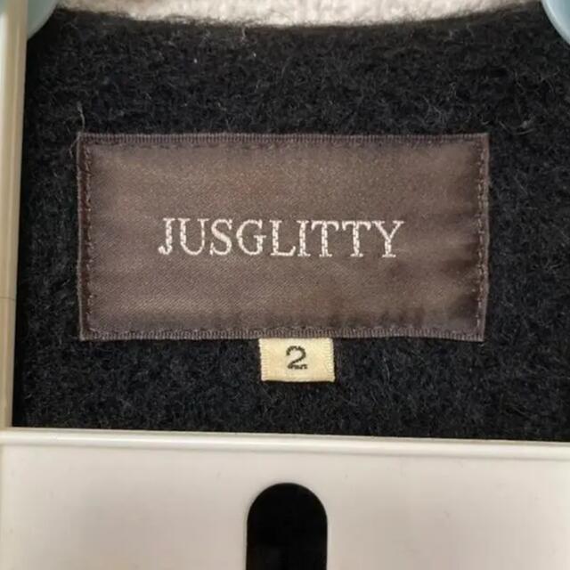 JUSGLITTY(ジャスグリッティー)のジャスグリッティー　JUSGLITTY 切り替えコート　ウール レディースのジャケット/アウター(ロングコート)の商品写真