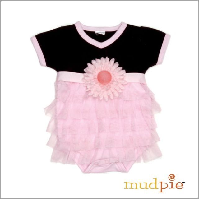 Mud Pie(マッドパイ)の❤︎マッドパイ❤︎新品❤︎プリンセス　シフォン　お花　ロンパース　0-6M❤︎ キッズ/ベビー/マタニティのベビー服(~85cm)(ロンパース)の商品写真