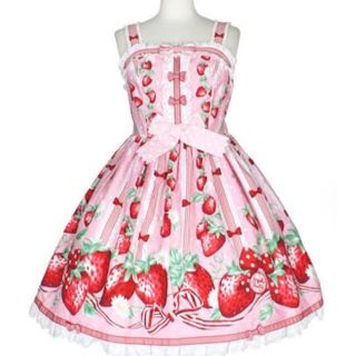 アンジェリックプリティー(Angelic Pretty)の摘みたていちご JSK KCセット ピンク(ひざ丈ワンピース)