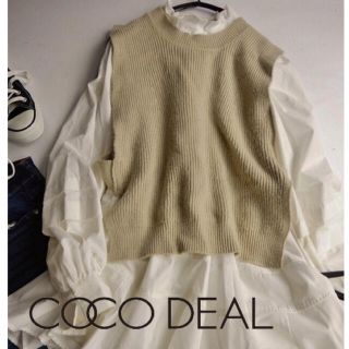 ココディール(COCO DEAL)のCOCODEALココディール 　ニットベスト×コットンティアードブラウス(シャツ/ブラウス(長袖/七分))