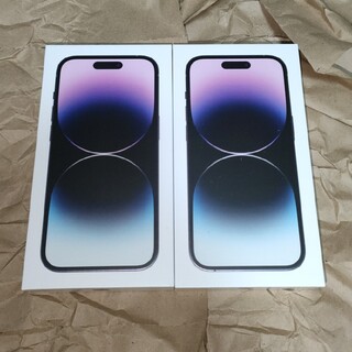 アップル(Apple)の2台 iPhone 14 pro 128GB 未開封 本体 Purple 紫(スマートフォン本体)