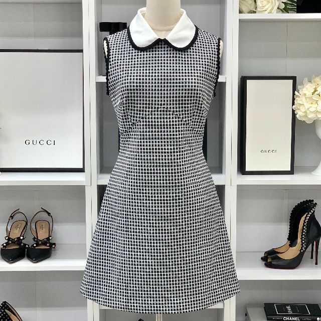 熱販売 ミュウミュウ 5099 - miumiu チェック ホワイト ブラック