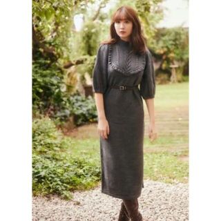 ハーリップトゥ(Her lip to)のherlipto♡Belted Ruffle Cable-Knit Dress(ロングワンピース/マキシワンピース)