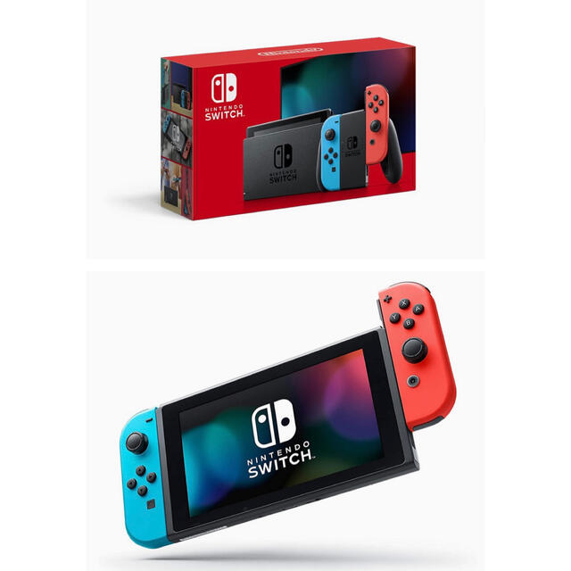 Nintendo Switch(ニンテンドースイッチ)の新品未開封Switch 任天堂スイッチ本体 ニンテンドウ　ネオンブルー/レッド エンタメ/ホビーのゲームソフト/ゲーム機本体(携帯用ゲーム機本体)の商品写真