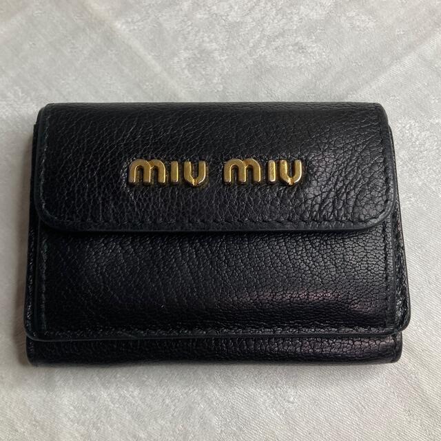 miumiu♡ミュウミュウマドラスコンパクト三つ折財布財布