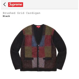 シュプリーム(Supreme)の完売Supreme Brushed Grid Cardigan black L(カーディガン)