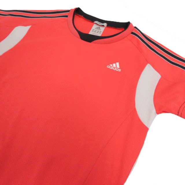 adidas(アディダス)のアディダス Tシャツ 半袖 スポーツウェア 3本ライン ピンク 黒 白 L スポーツ/アウトドアのスポーツ/アウトドア その他(その他)の商品写真