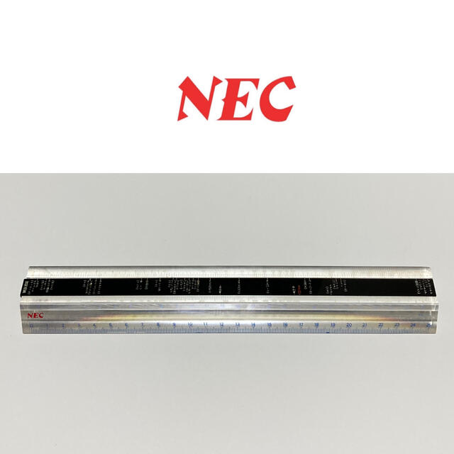 NEC(エヌイーシー)のNEC　貨幣換算尺　度量衡尺　日本電気株式会社　カロリー　蛋白　定規　ビンテージ インテリア/住まい/日用品の文房具(その他)の商品写真